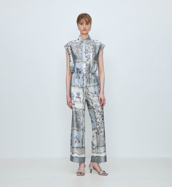 TOMORROWLAND collection「【WEB先行予約】ローマプリント フレンチスリーブブラウス」|シャツ・ブラウス|