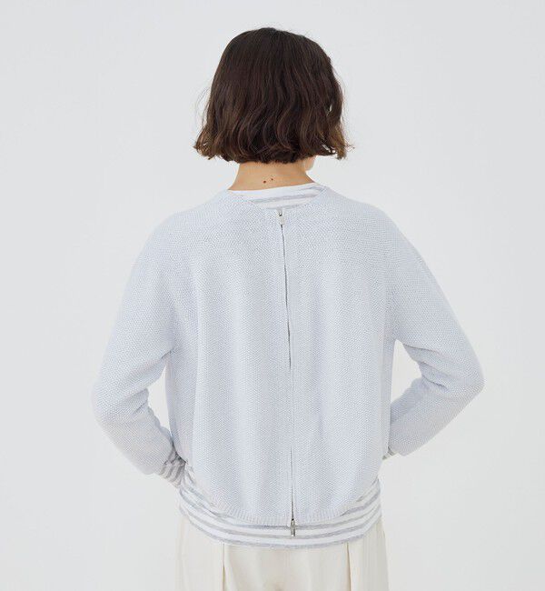 GALERIE VIE「コットンカノコ バックジッププルオーバー」|ニット・セーター|