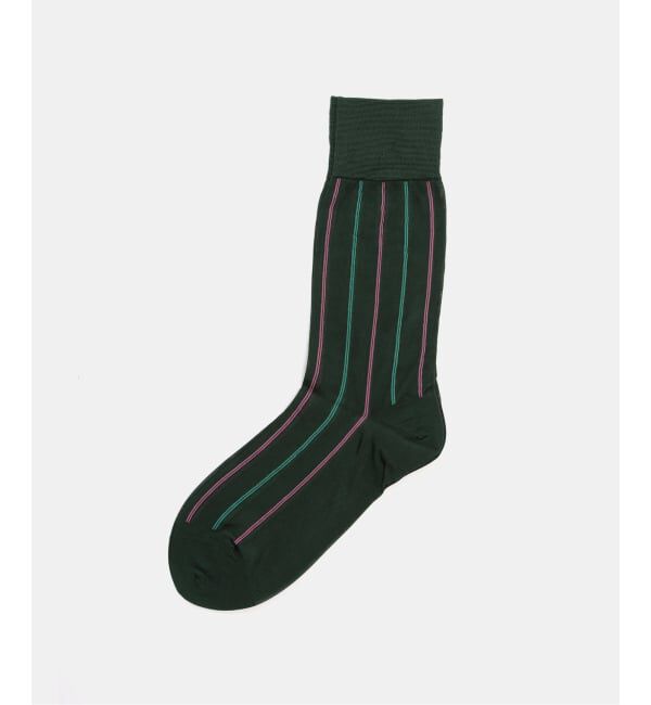 「HOSIELY Striped Dress Socks：靴下」|ソックス|グリーン