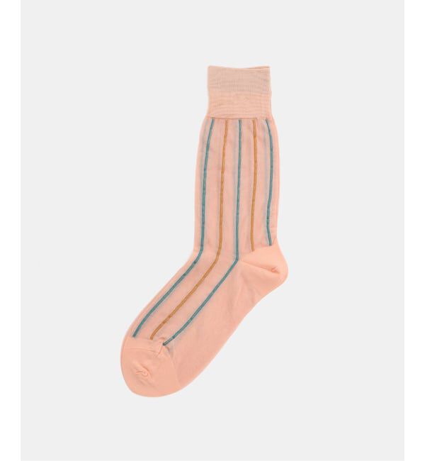  「HOSIELY Striped Dress Socks：靴下」|ソックス|ピンク