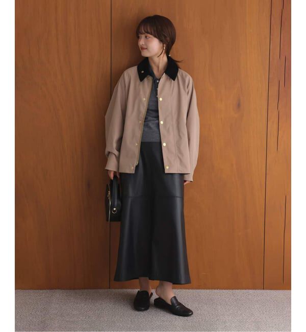 SLOBE IENA「フェイクレザーフレアスカート」|スカート|