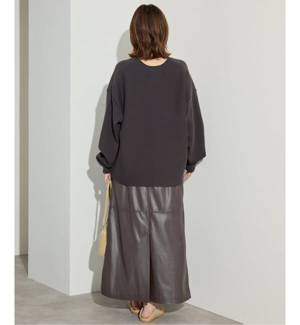 SLOBE IENA「フェイクレザーフレアスカート」|スカート|