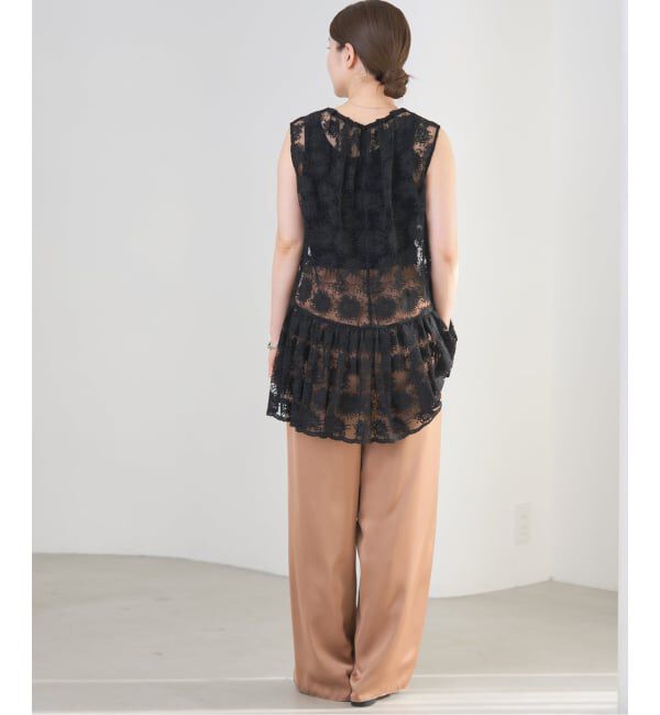 IENA「フラワーレース ペプラムブラウス」|シャツ・ブラウス|