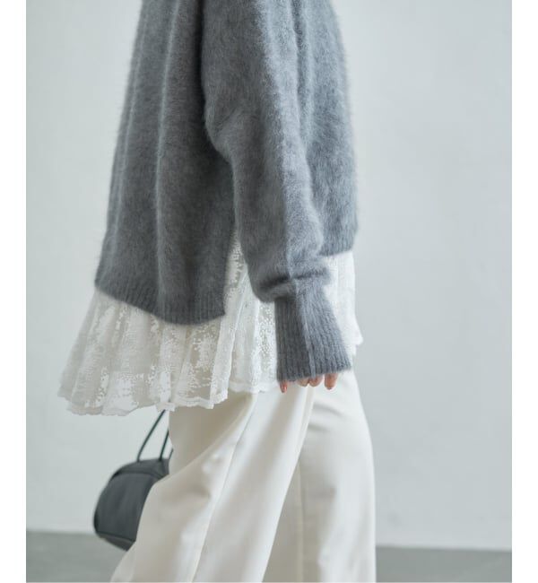 IENA「フラワーレース ペプラムブラウス」|シャツ・ブラウス|ホワイト