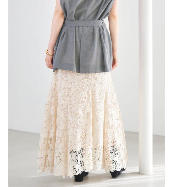 IENA「フラワーレース フレアスカート」|スカート|