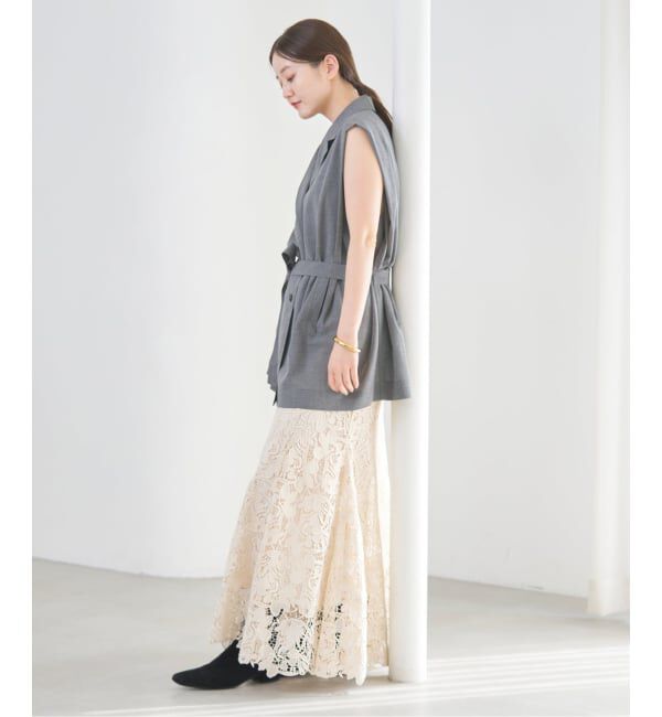 IENA「フラワーレース フレアスカート」|スカート|