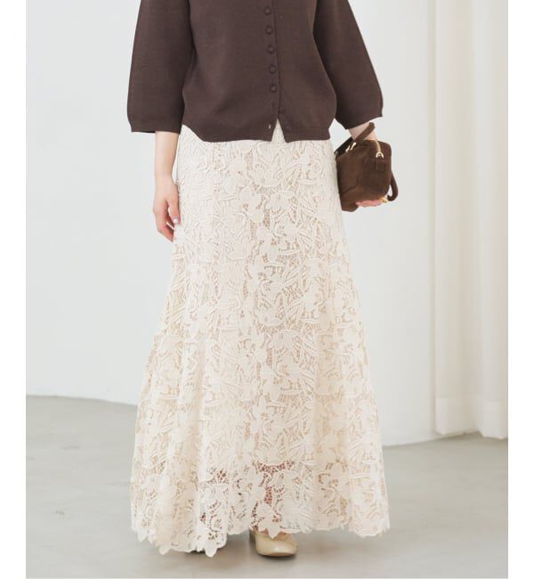 IENA「フラワーレース フレアスカート」|スカート|