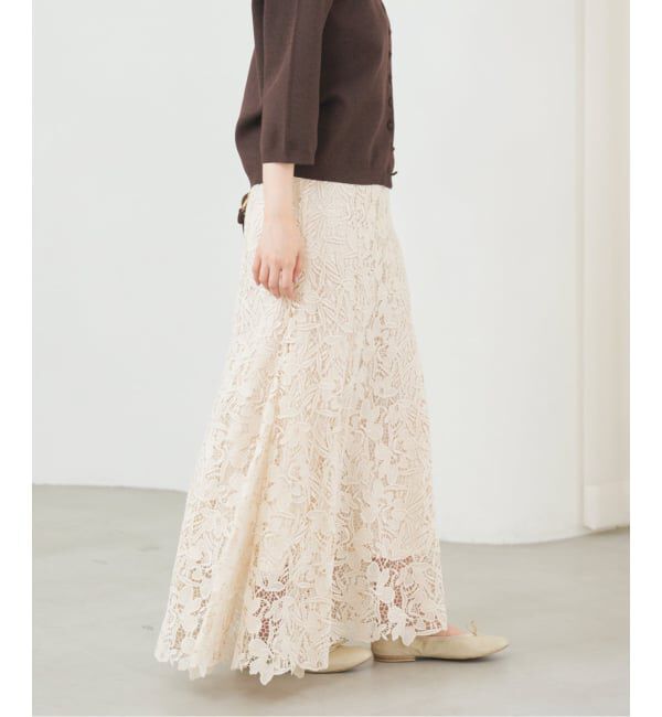 IENA「フラワーレース フレアスカート」|スカート|