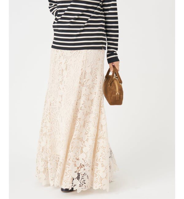 IENA「フラワーレース フレアスカート」|スカート|