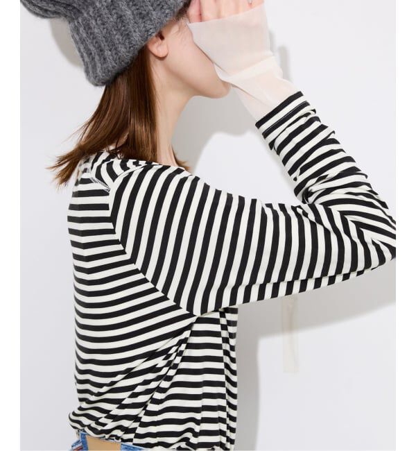 SLOBE IENA「《吸湿発熱》ウォームレイヤードスリーブロンTEE」|Tシャツ・カットソー|ブラック A