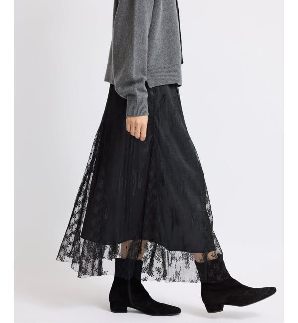IENA「《追加》トリミングレーススカート」|スカート|