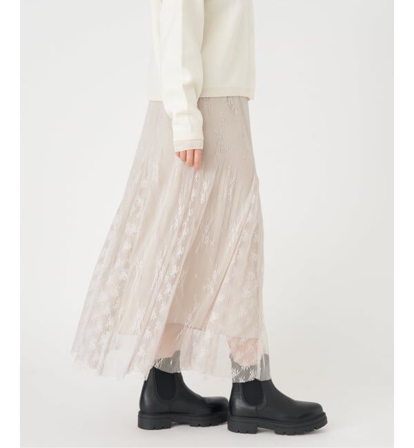 IENA「《追加》トリミングレーススカート」|スカート|