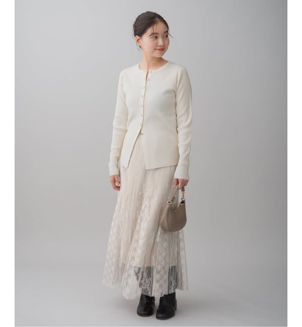 IENA「《追加》トリミングレーススカート」|スカート|