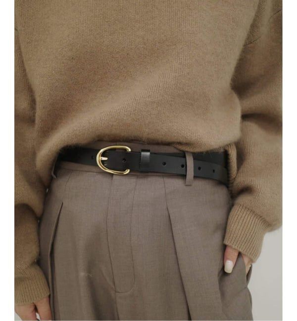 SLOBE IENA「《追加8》SLOBE ラウンドバックルレザーベルト」|ベルト|ブラック