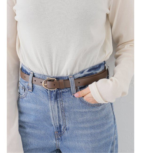 SLOBE IENA「《追加8》SLOBE ラウンドバックルレザーベルト」|ベルト|