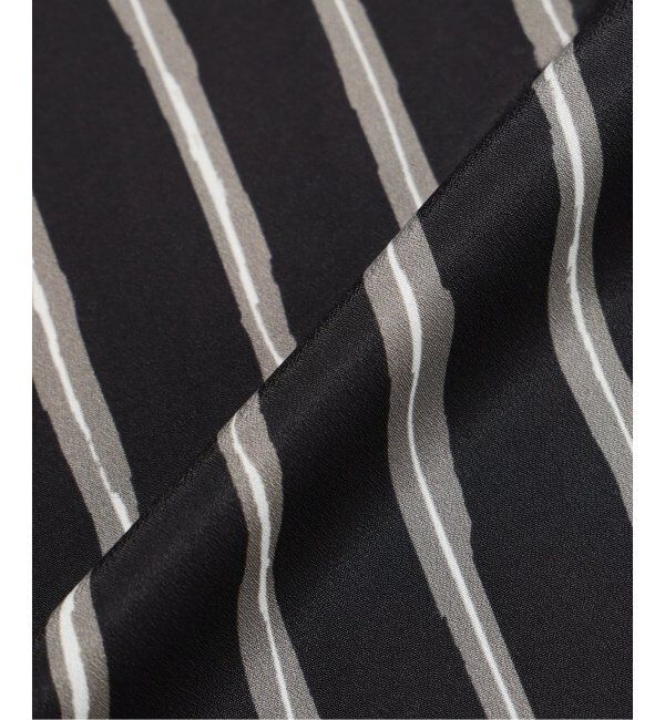 EDIFICE「ストライプ ドレーピー 8分袖 バンドカラープルオーバーシャツ」|シャツ・ブラウス|