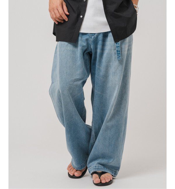 EDIFICE「LE JEAN(ルジーン) デニム ベルテッド トラウザー」|デニム|ブルー