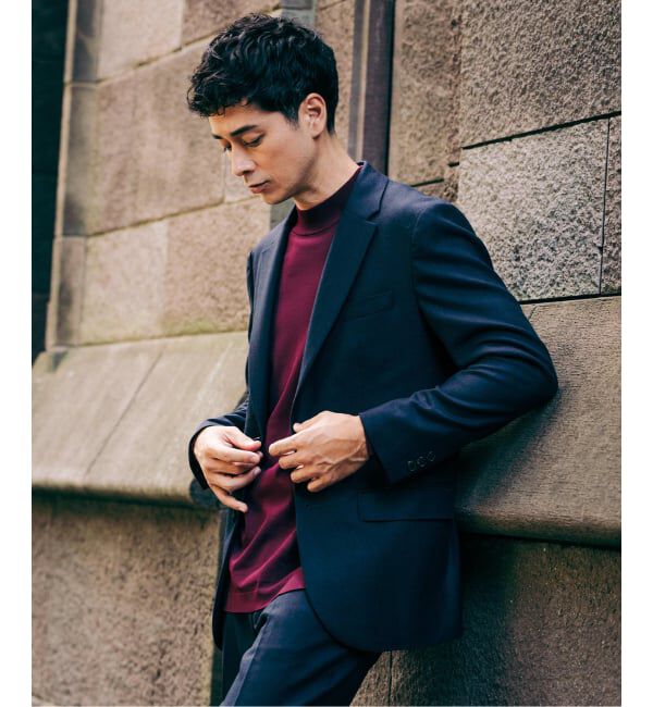 EDIFICE「SUPER 120&rsquo;s ウールサキソニー 2ボタン ジャケット【セットアップ着用可能】」|テーラードジャケット|