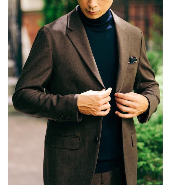 EDIFICE「SUPER 120&rsquo;s ウールサキソニー 2ボタン ジャケット【セットアップ着用可能】」|テーラードジャケット|ブラウン