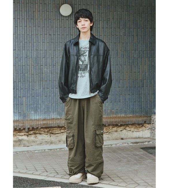 JOURNAL STANDARD「シープ レザー ウォッシュド ジップ ブルゾン」|ライダースジャケット|