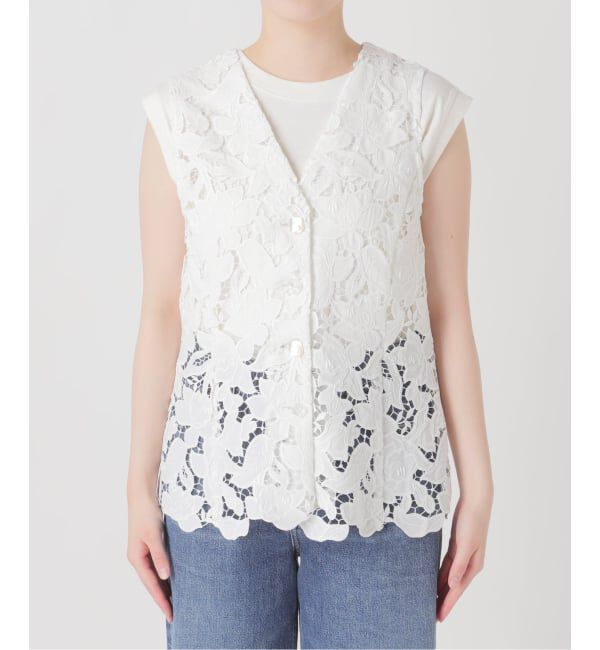 journal standard L'essage「《予約》フラワーレースベスト」|ダウンベスト・ベスト|