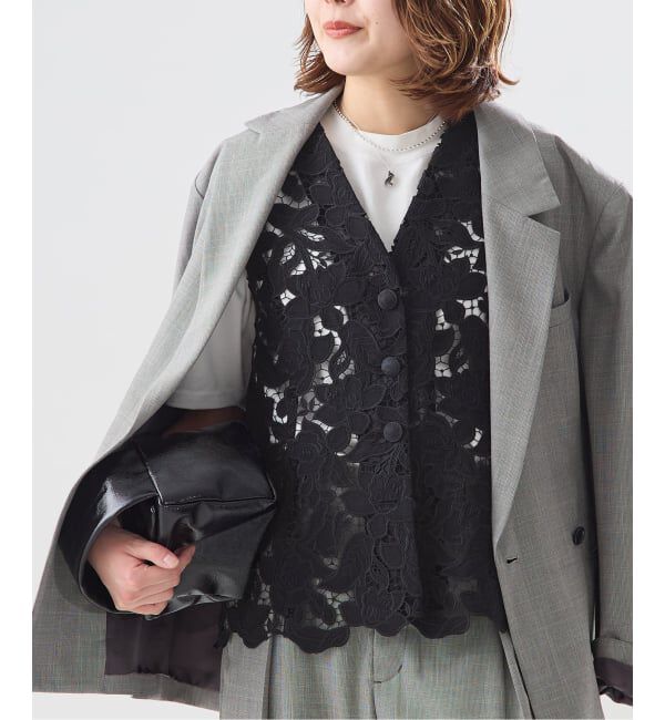 journal standard L'essage「《予約》フラワーレースベスト」|ダウンベスト・ベスト|