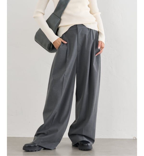 U by SPICK&SPAN「《追加2》2WAYトロタックイージーワイド」|スラックス|