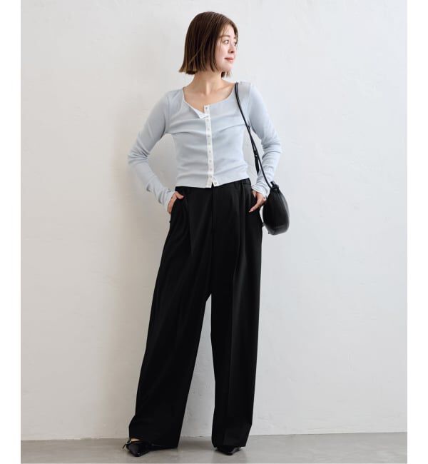 U by SPICK&SPAN「《追加2》2WAYトロタックイージーワイド」|スラックス|