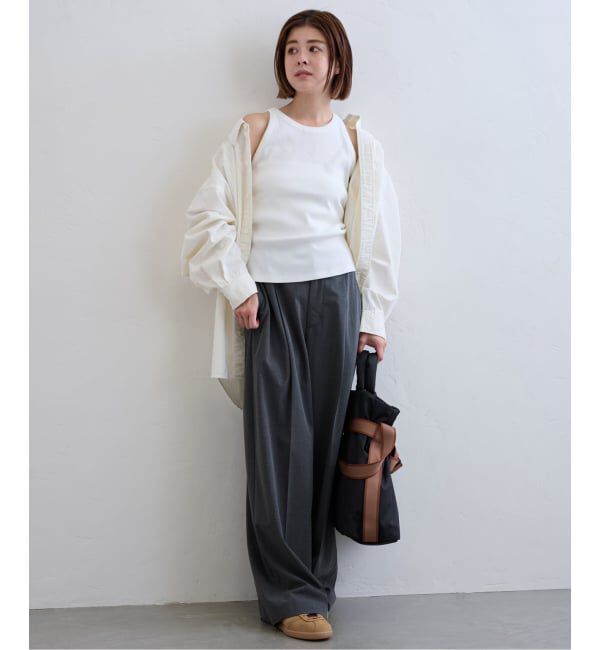 U by SPICK&SPAN「《追加2》2WAYトロタックイージーワイド」|スラックス|