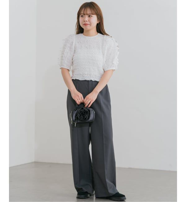 U by SPICK&SPAN「《追加2》2WAYトロタックイージーワイド」|スラックス|