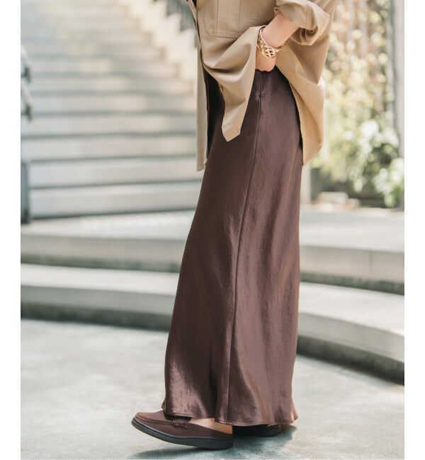 Spick and Span「《追加》サテンフレアスカート」|スカート|