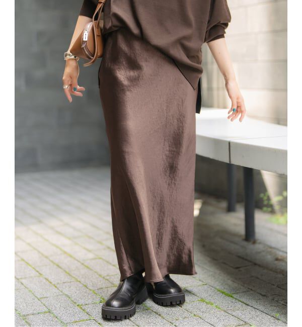 Spick and Span「《追加》サテンフレアスカート」|スカート|