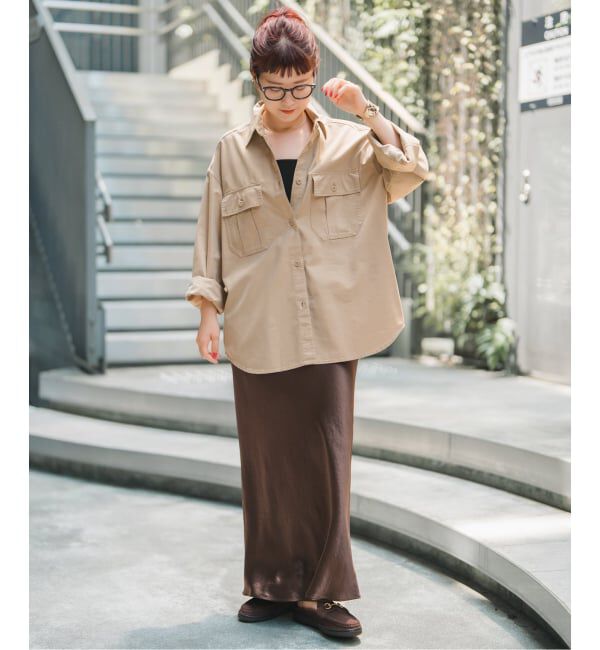 Spick and Span「《追加》サテンフレアスカート」|スカート|