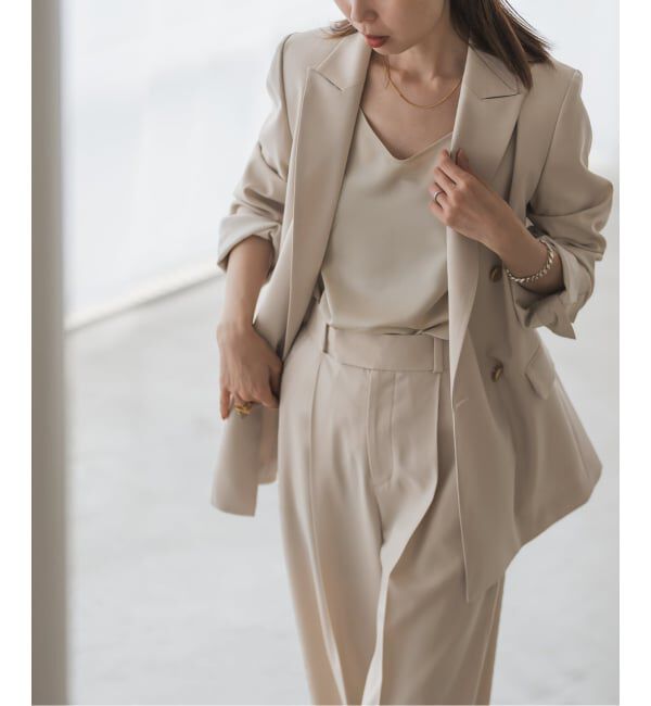 NOBLE「エステルツイルピークドラペルジャケット」|テーラードジャケット|