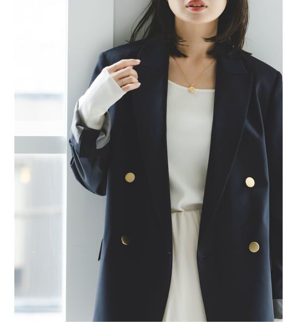 NOBLE「エステルツイルピークドラペルジャケット」|テーラードジャケット|