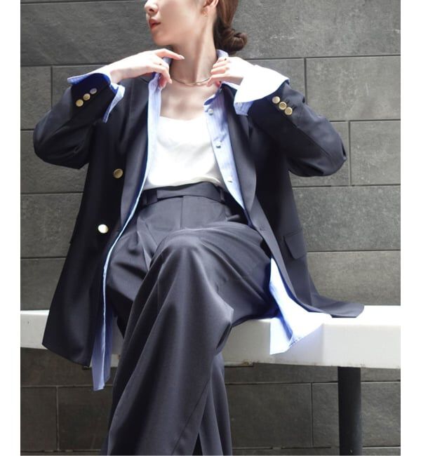 NOBLE「エステルツイルピークドラペルジャケット」|テーラードジャケット|