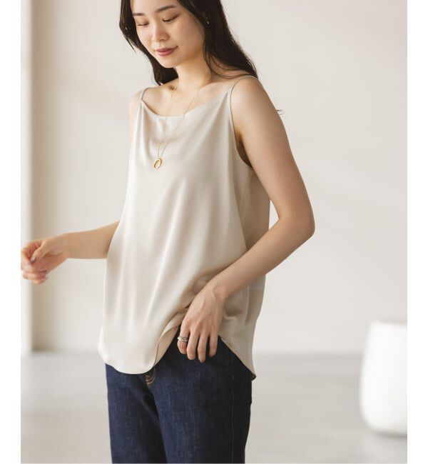 NOBLE「【洗える】メルティサテン2WAYキャミ」|キャミソール|
