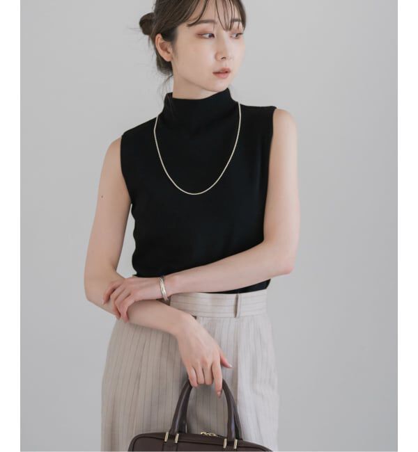 NOBLE「【洗える】ボトルネックスリーブレスニット」|ニット・セーター|