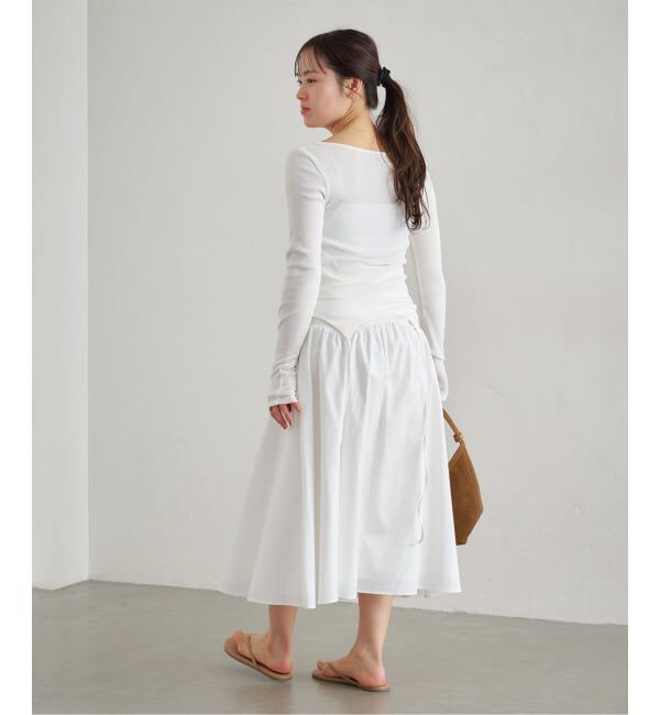 U by SPICK&SPAN「《予約》カットドッキングギャザースカート」|スカート|