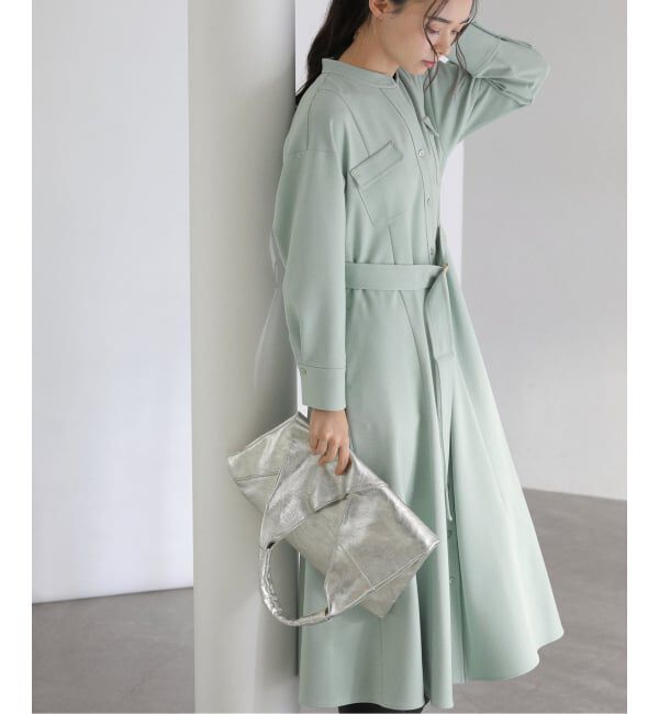  「【洗える】ツイルポケットシャツワンピース」|ワンピース|