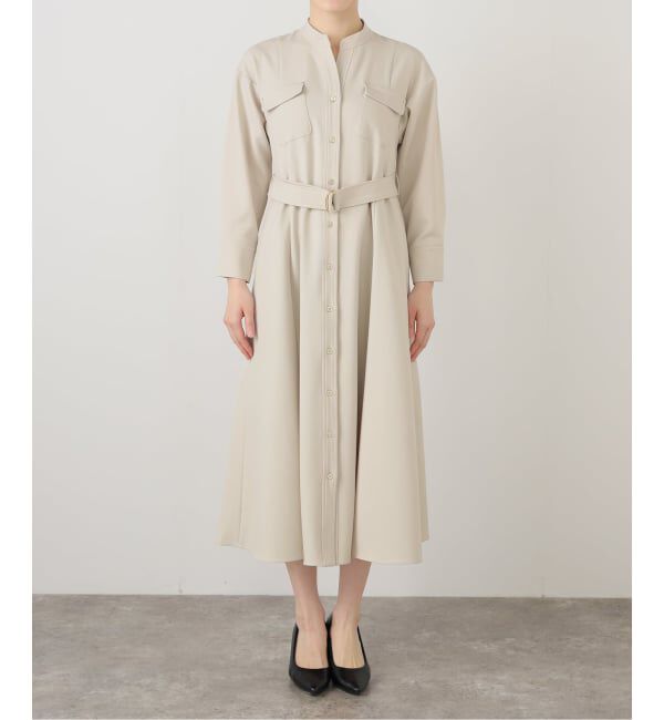  「【洗える】ツイルポケットシャツワンピース」|ワンピース|