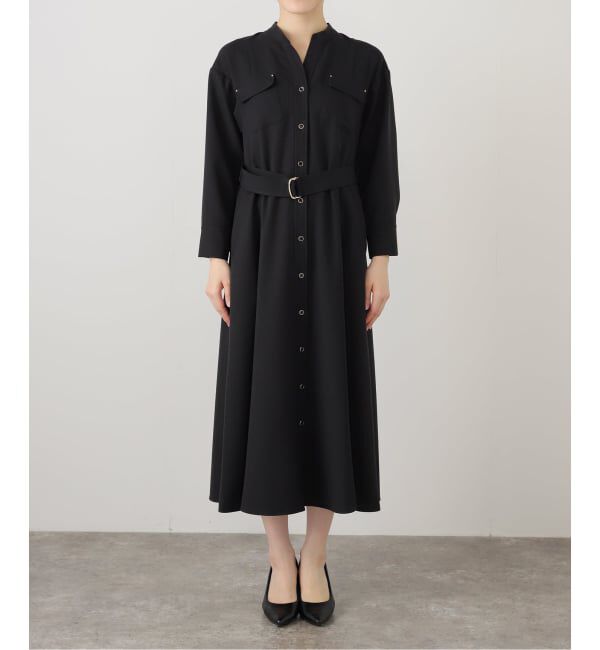  「【洗える】ツイルポケットシャツワンピース」|ワンピース|