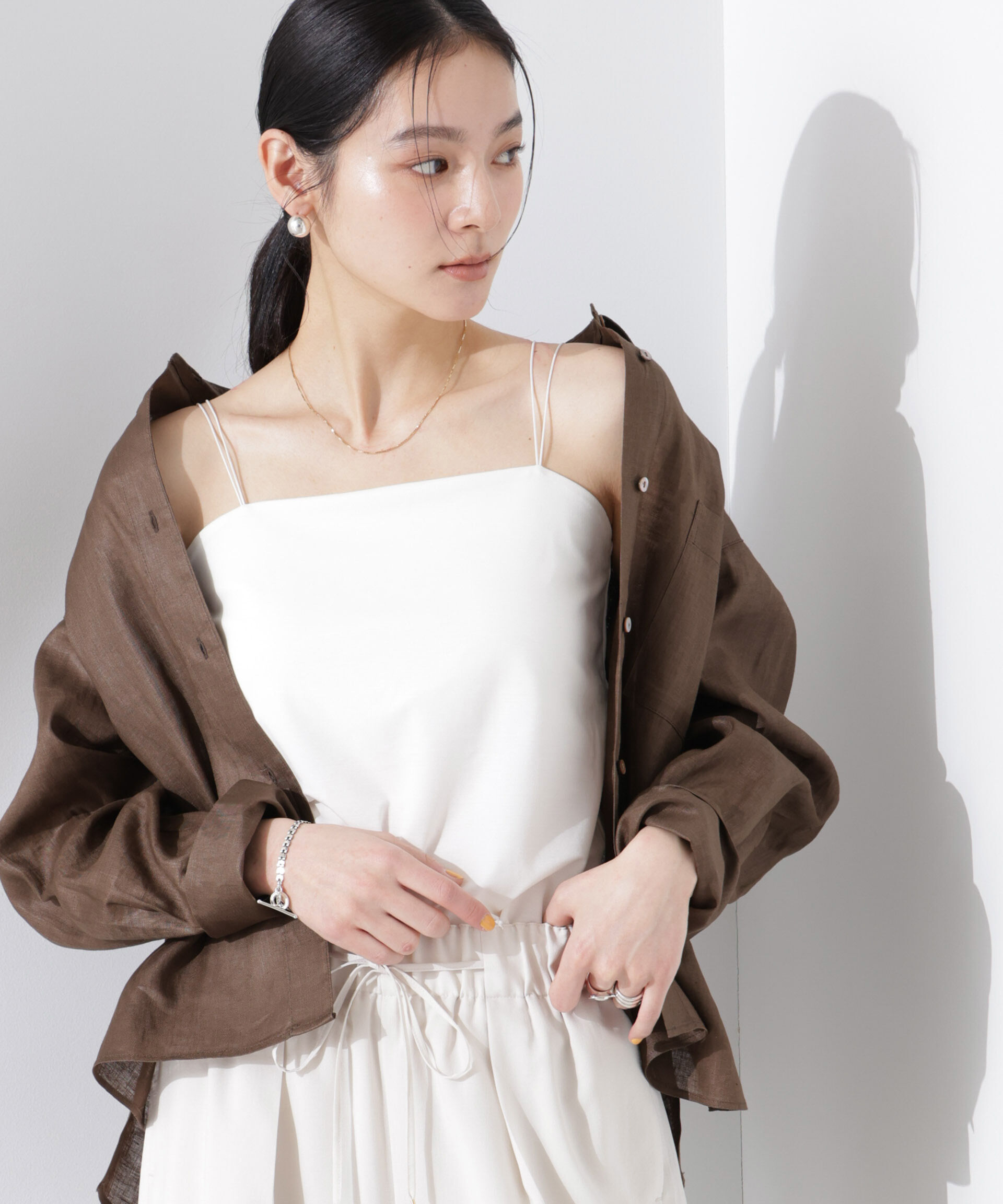 nano･universe「ストレッチポンチカップ付きベアトップキャミソール」|Tシャツ・カットソー|