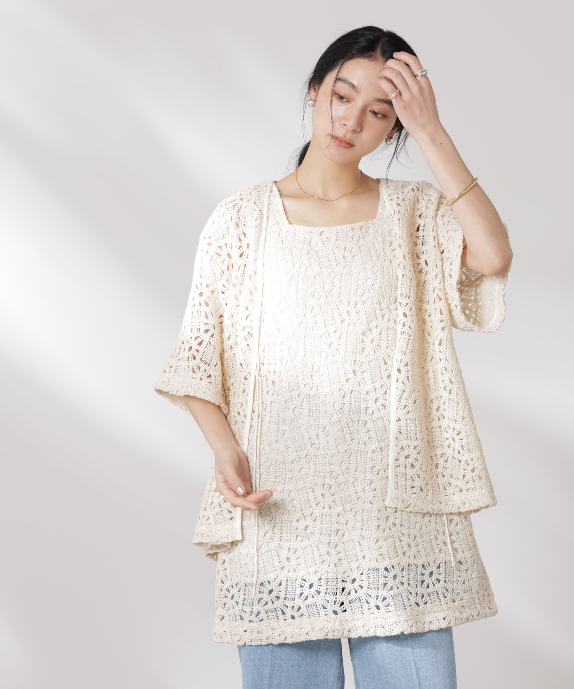 nano･universe「コットンコードレースミニワンピース(セットアップ可)」|ワンピース|