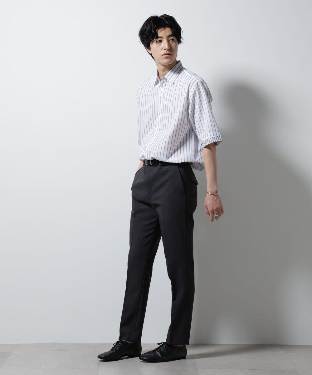 nano･universe「クレイジーストライプシャツ 半袖 １」|シャツ・ブラウス|