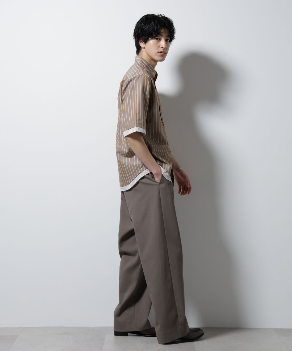 nano･universe「クレイジーストライプシャツ 半袖 １」|シャツ・ブラウス|