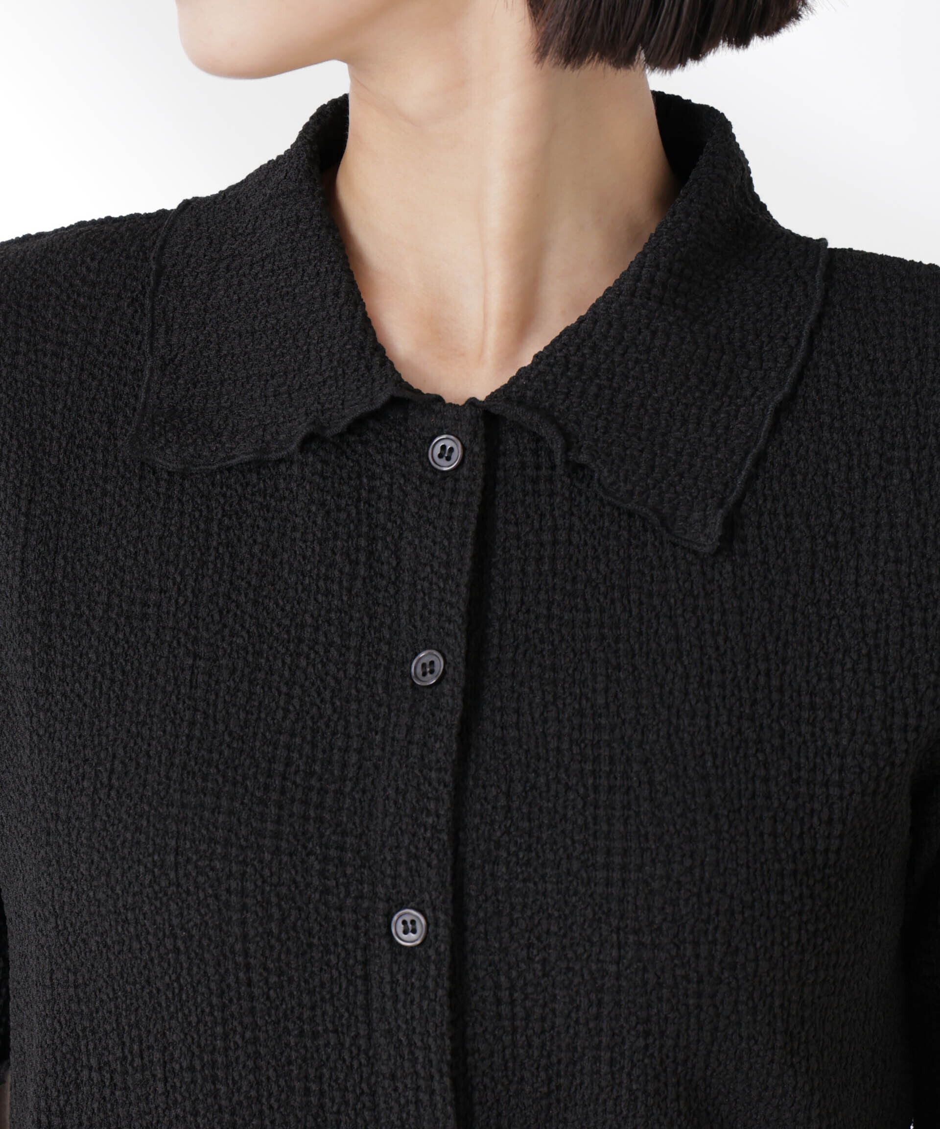 nano･universe「衿付カットジャガードメロートップス」|Tシャツ・カットソー|