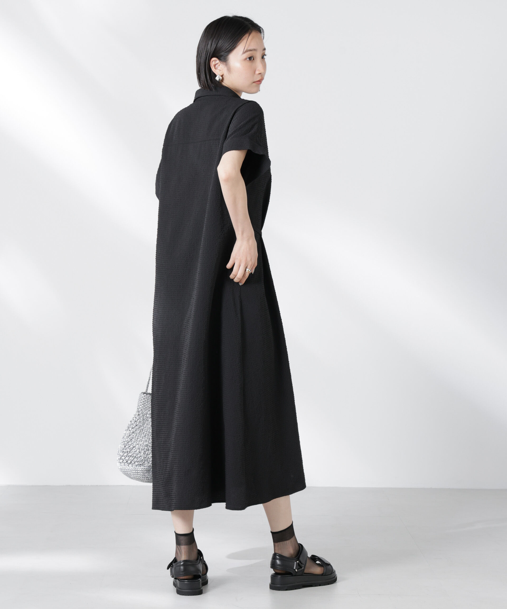 nano･universe「サッカードルマンスリーブシャツワンピース」|ワンピース|