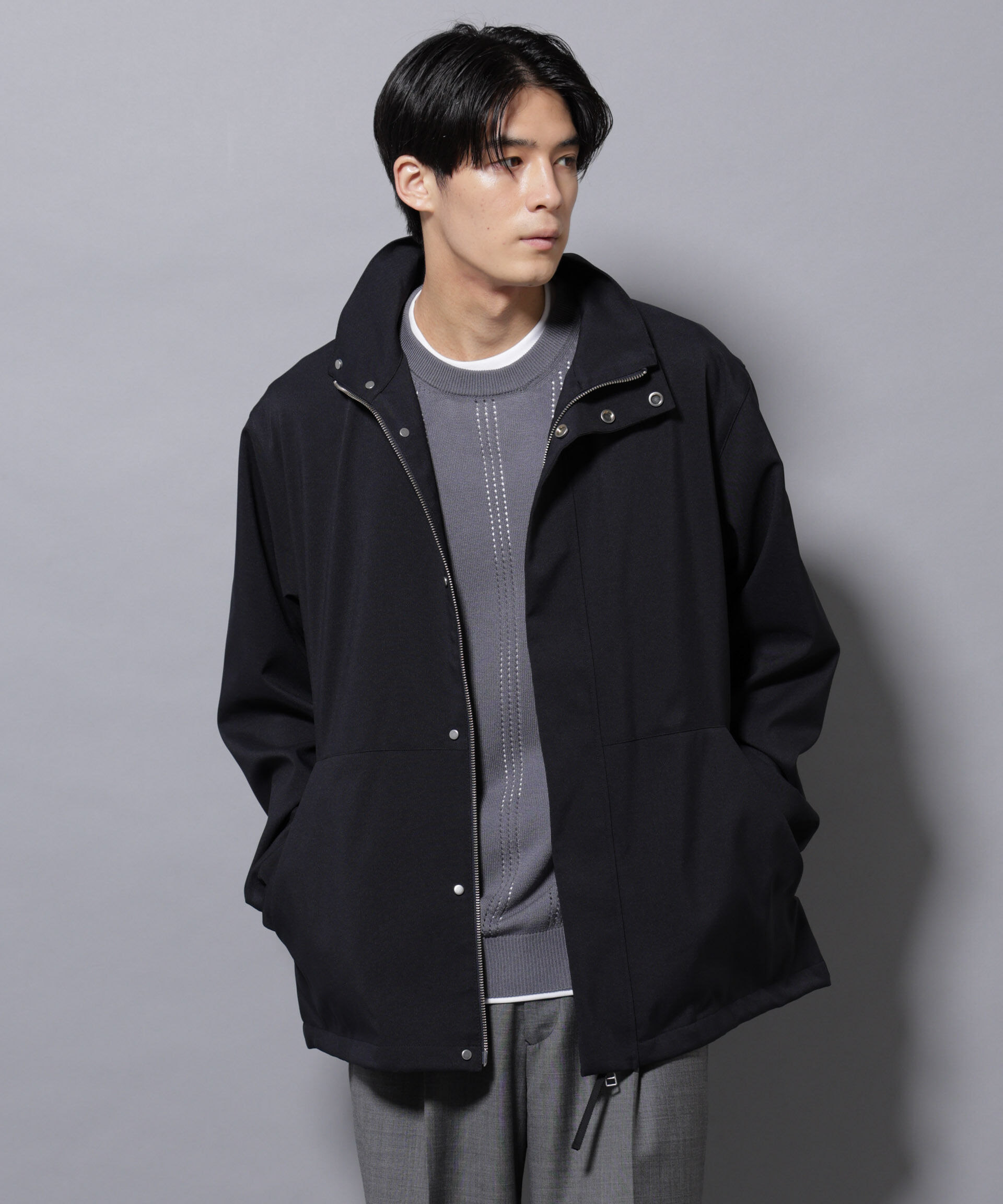 nano･universe「「RainComfortWear」ダントツ撥水透湿コーティング2WAYブルゾン」|ブルゾン・スタジャン|D.ネイビー1