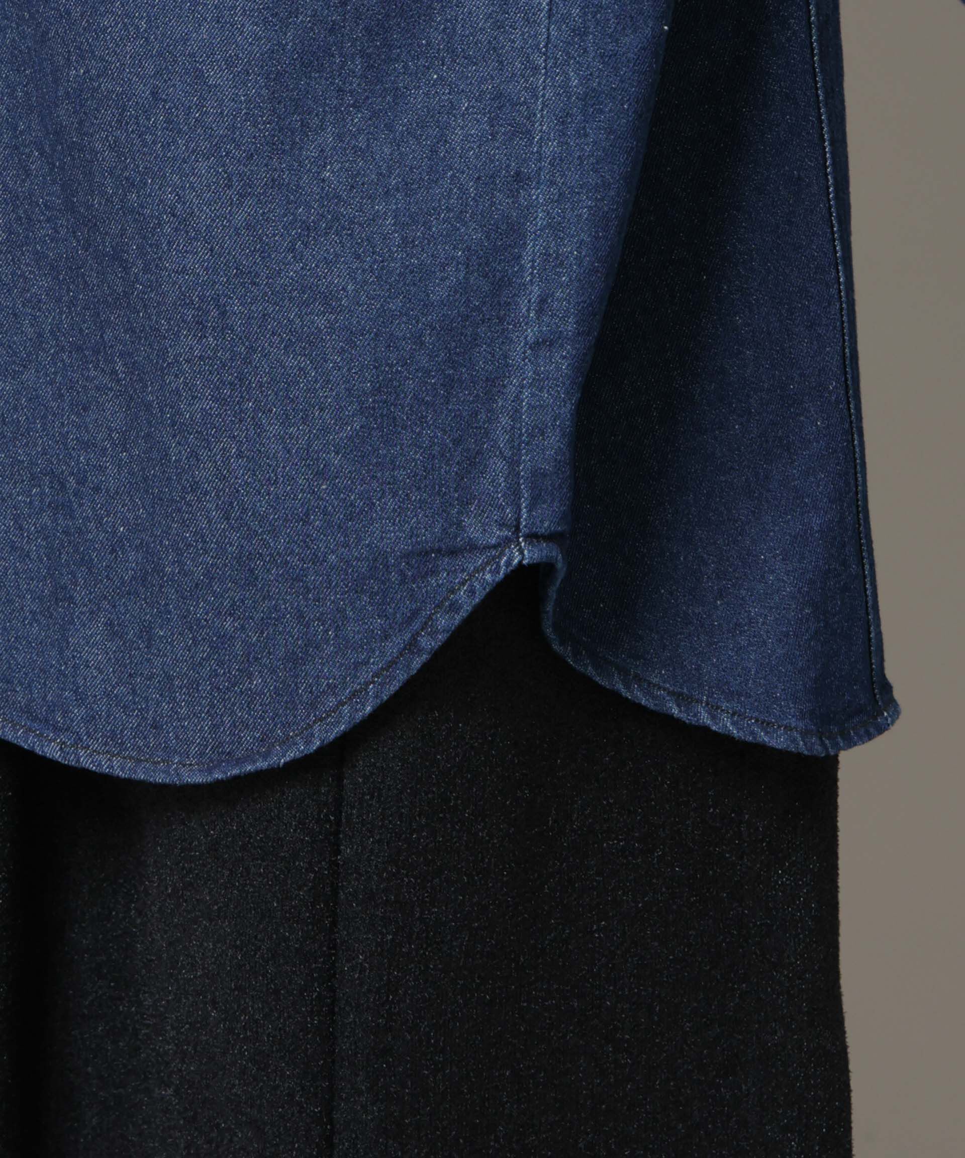 nano･universe「刺繍入りデニムワイドシャツ(セットアップ可)」|シャツ・ブラウス|